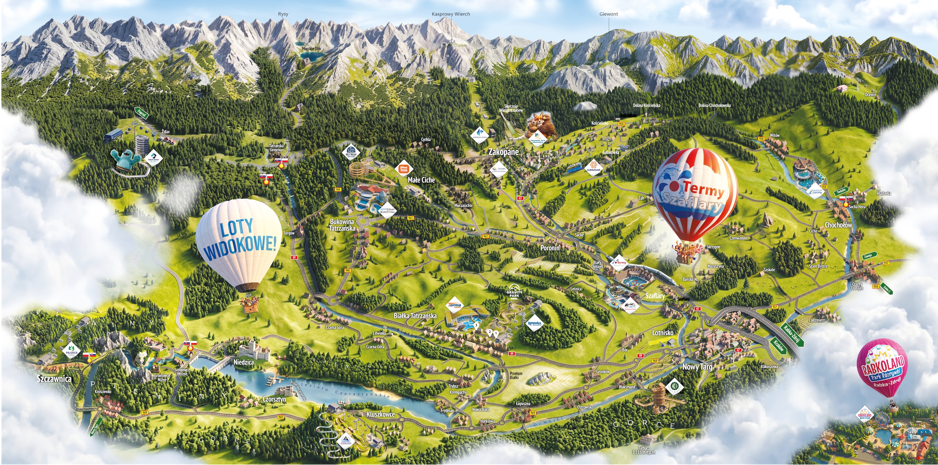 Mapa turystyczna Tatra.Land — awers